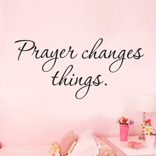 wall sticker quotes Prayer Changes Things Removable Art Vinyl Mural Home Room home decoration muursticker posters #303 - TIKITAKA Accessories 