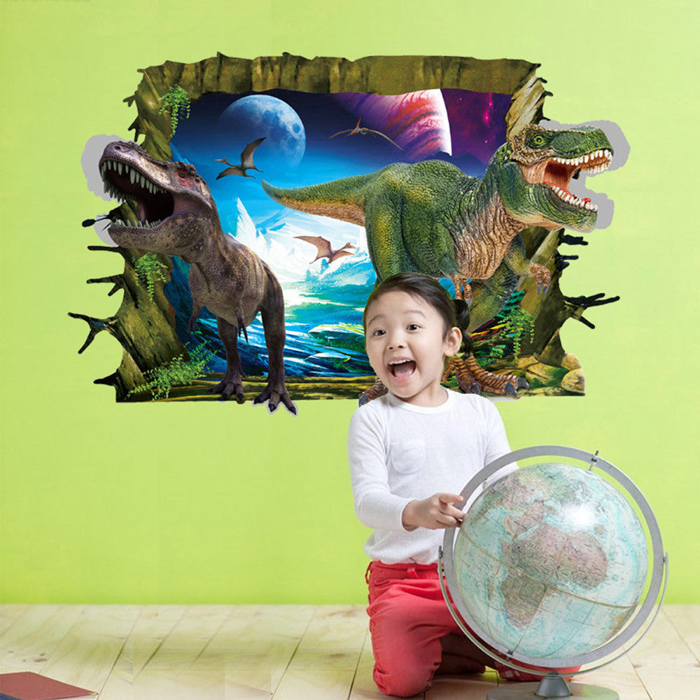 wall stickers for kids rooms Cool 3D Dinosaur Floor Wall Sticker Removable Vinyl Art Home Decal DIY For Gift - TIKITAKA Accessories 