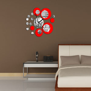 Red Circle Around Wall Sticker Home Decoration Clock Diy Wall Stickers Home Decoration Removable Vinyl Wall stickers Art Decals - TIKITAKA Accessories 