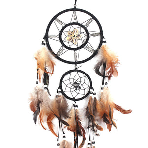 Dream Catcher Circular White Feathers Wall Hanging Decoration Decor Craft - TIKITAKA Accessories 