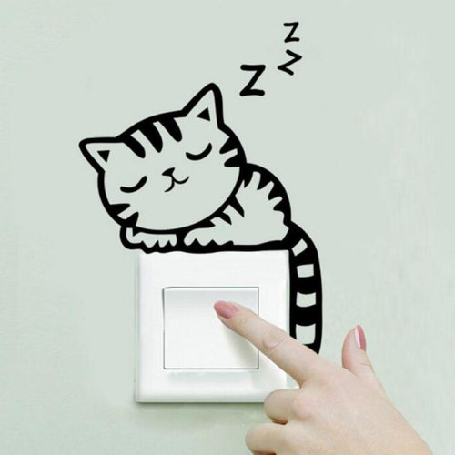 2016 wall stickers Cat  Switch Wall Sticker Decor decals decoration for kids rooms wall art cartoon decals diy children sticker - TIKITAKA Accessories 