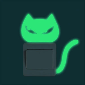 Cute Creative Cat Luminous Noctilucent Glow in the dark Switch Wall Sticker Home decoration - TIKITAKA Accessories 