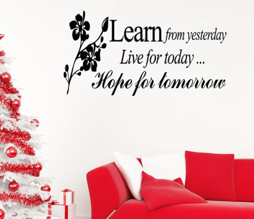 Learn From Yesterday Family Love Art Wall Quotes wall stickers for kids bedrooms  Wall Decals - TIKITAKA Accessories 